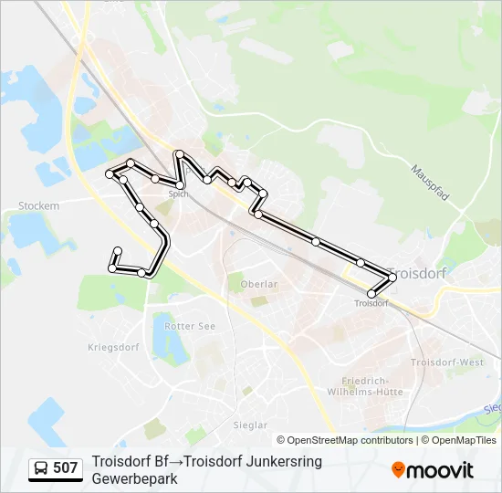 507 Bus Line Map