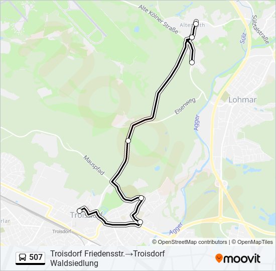 507 bus Line Map