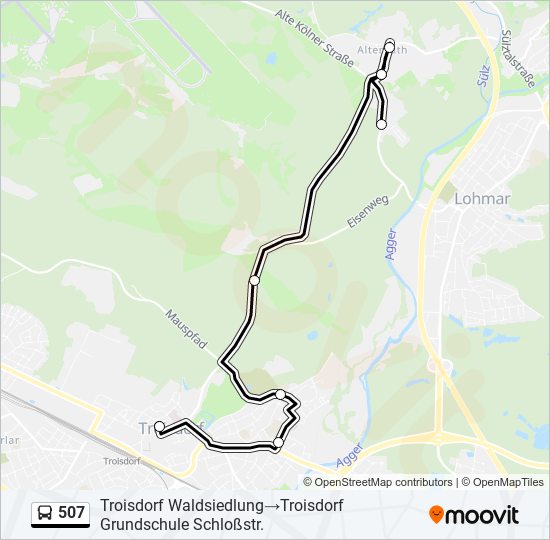 507 bus Line Map