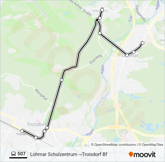 507 Bus Line Map