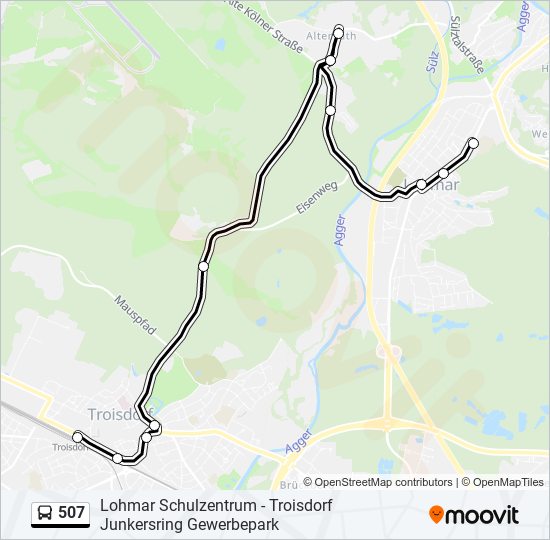 507 bus Line Map