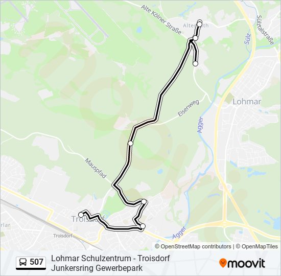 507 bus Line Map