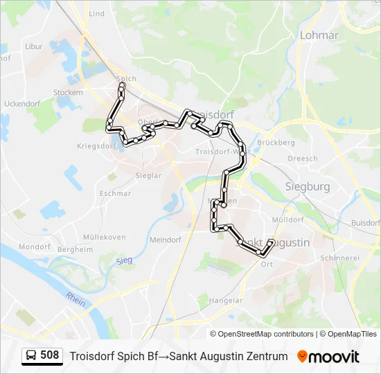 508 Bus Line Map