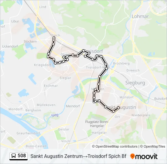 508 Bus Line Map