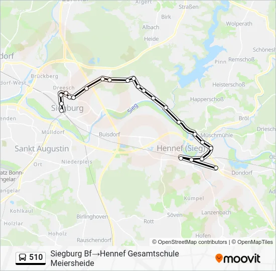 Автобус 510: карта маршрута