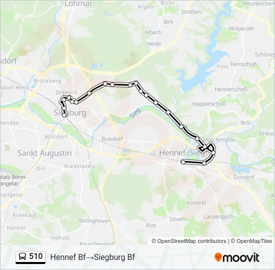 Buslinie 510 Karte
