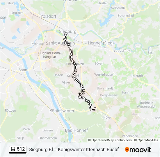 512 Bus Line Map