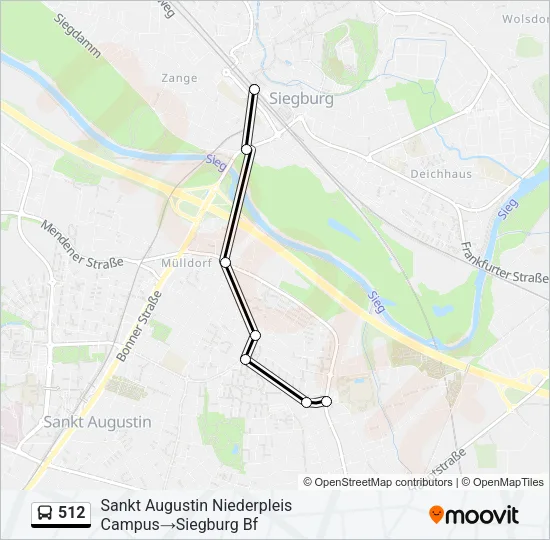 512 Bus Line Map