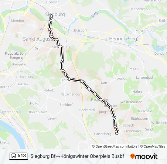 513 Bus Line Map