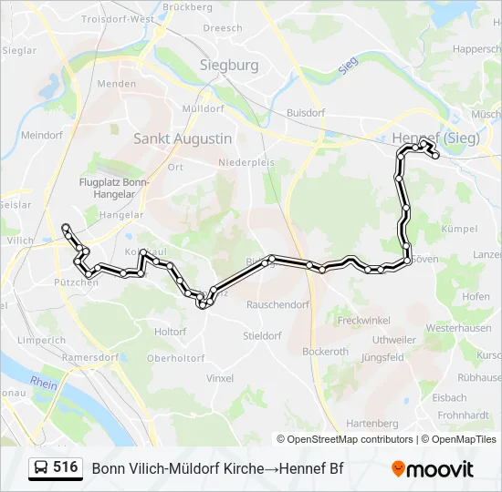 516 Bus Line Map