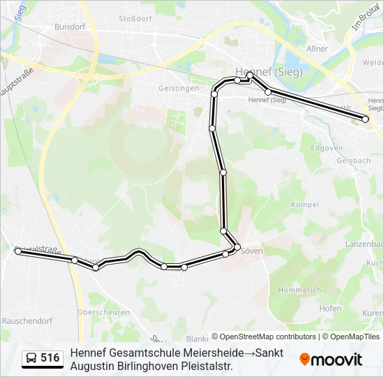 516 Bus Line Map