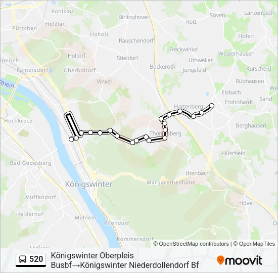 520 Bus Line Map