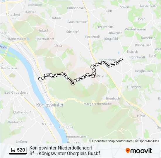 520 Bus Line Map