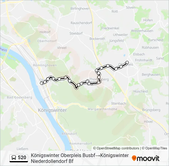Buslinie 520 Karte