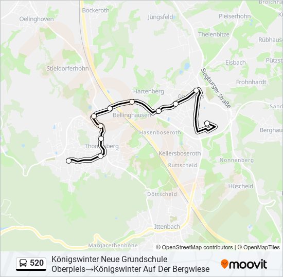 520 bus Line Map