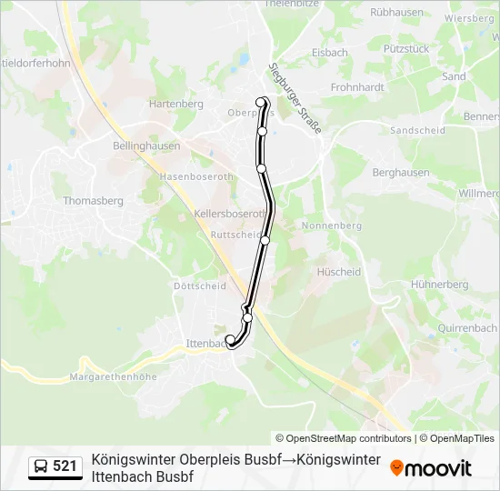 Buslinie 521 Karte