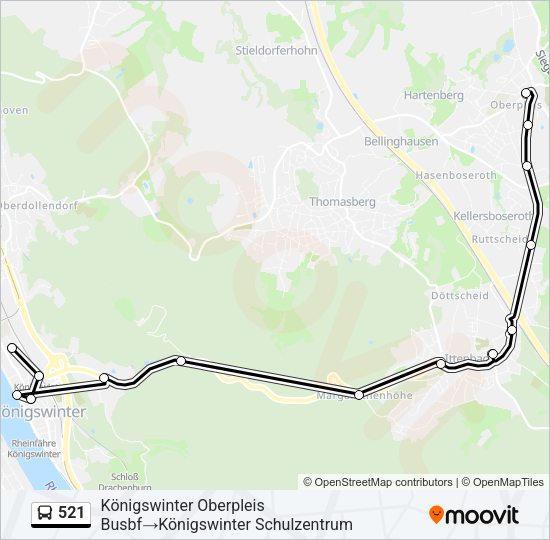 Автобус 521: карта маршрута
