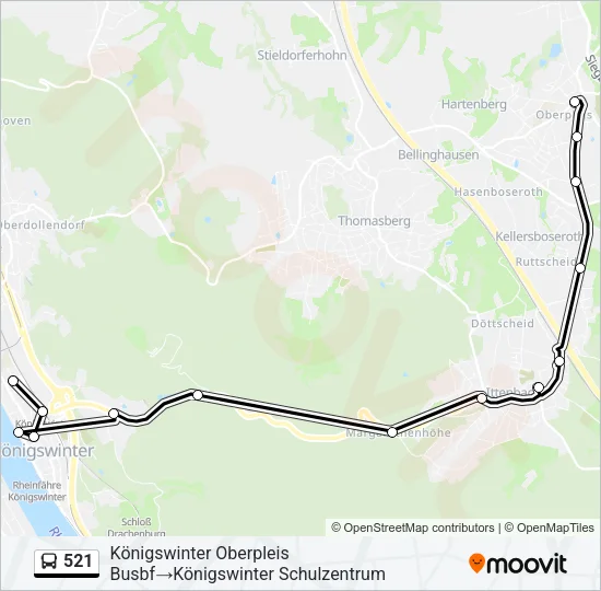 521 Bus Line Map