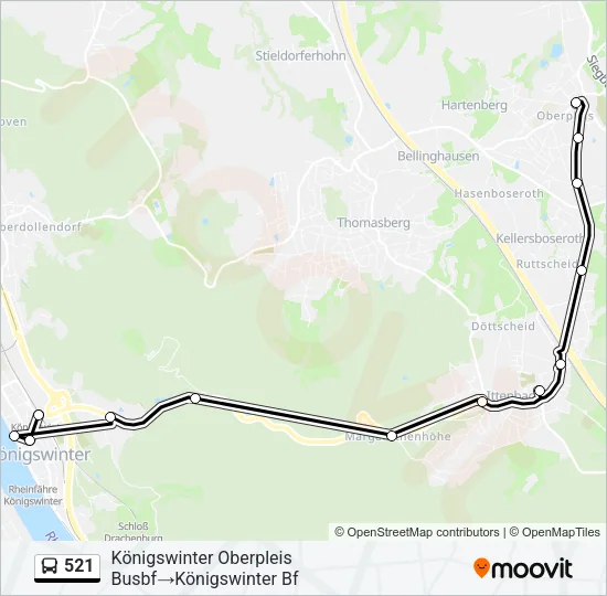 521 Bus Line Map