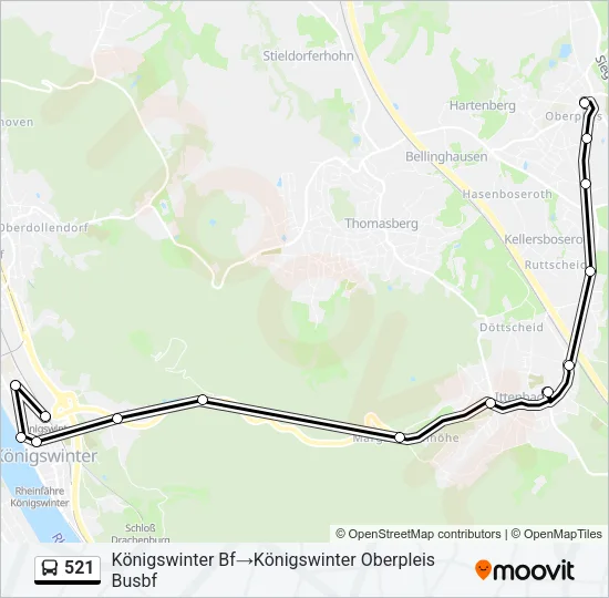 Автобус 521: карта маршрута
