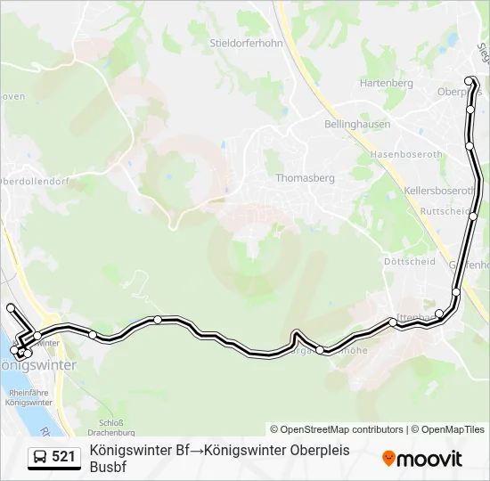 521 Bus Line Map