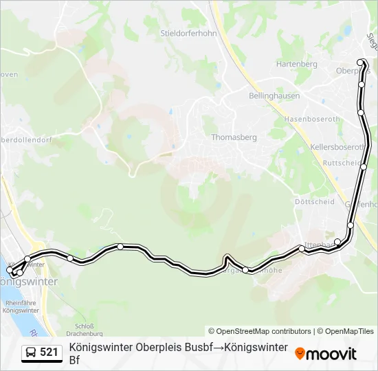 521 Bus Line Map