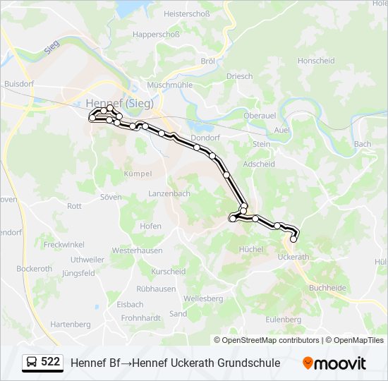 522 bus Line Map