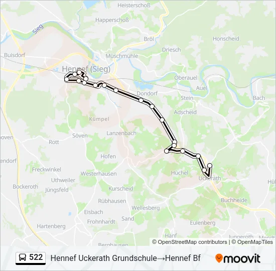 522 Bus Line Map