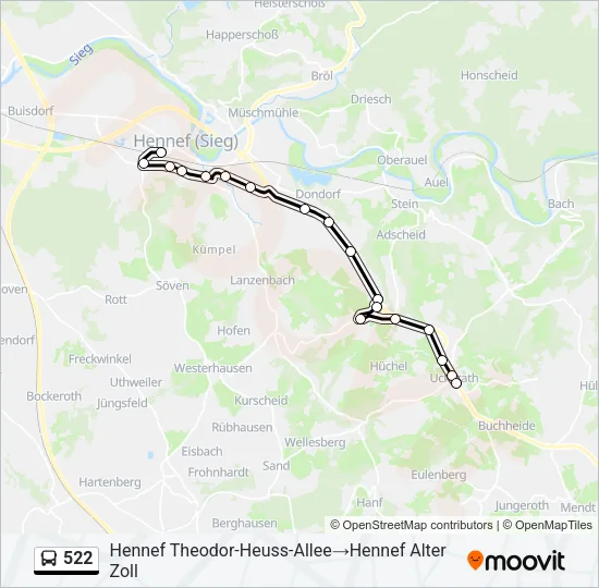522 Bus Line Map