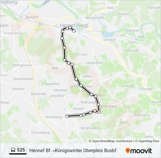 525 Bus Line Map
