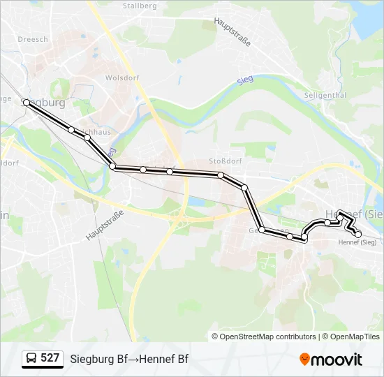 527 Bus Line Map