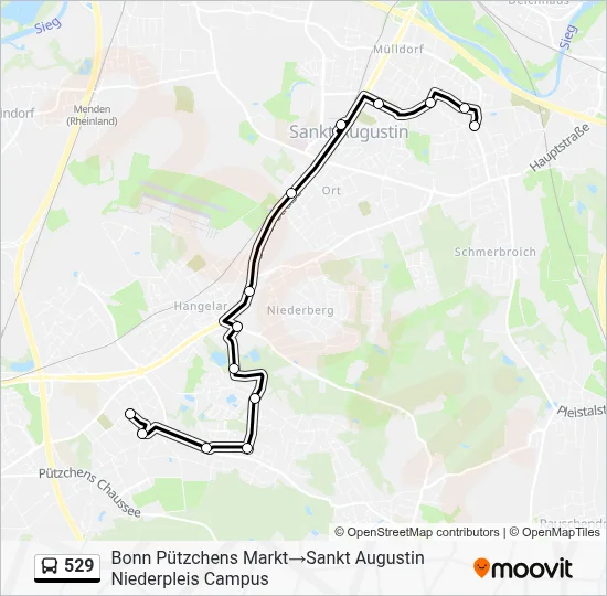 Buslinie 529 Karte