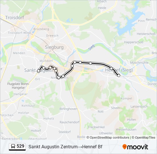 529 bus Line Map