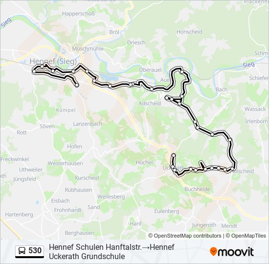 530 bus Line Map