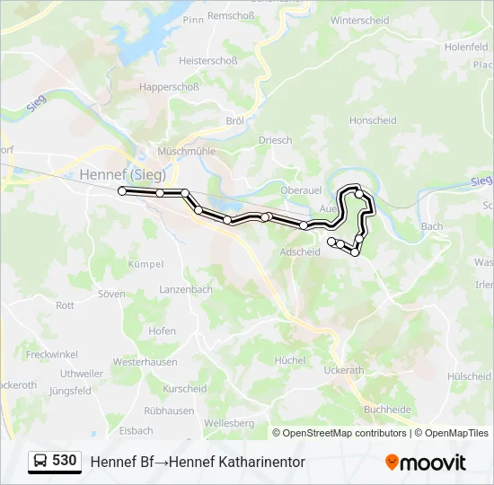 Buslinie 530 Karte