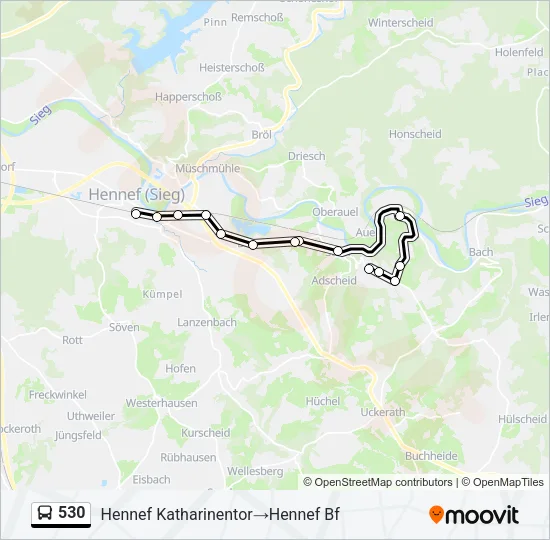 530 Bus Line Map
