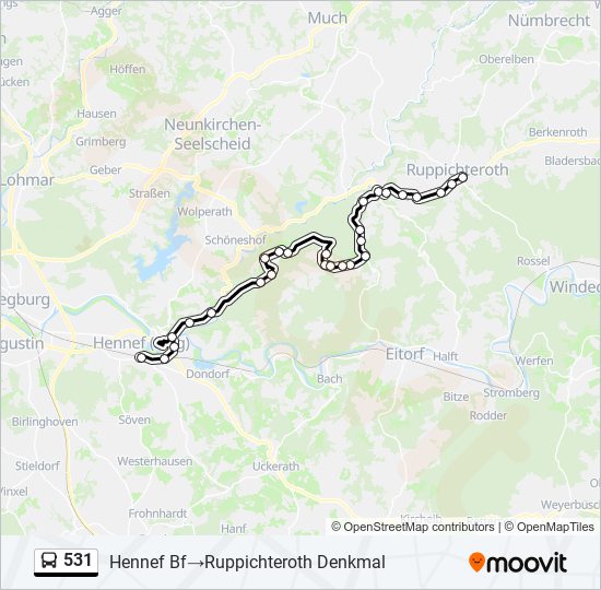 531 bus Line Map