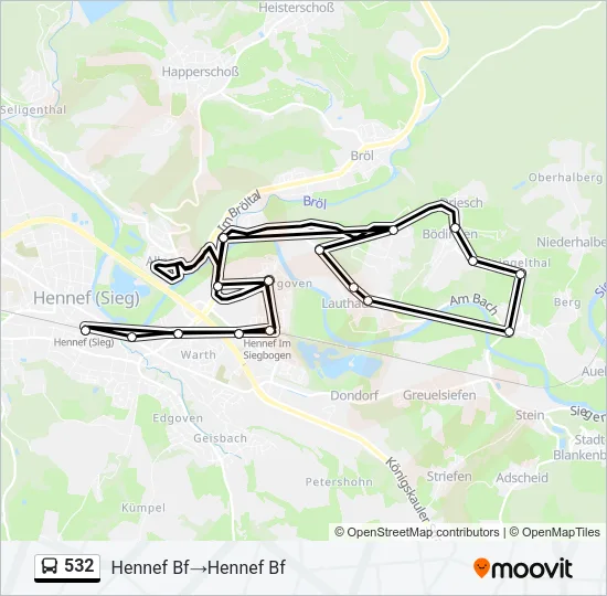 532 Bus Line Map