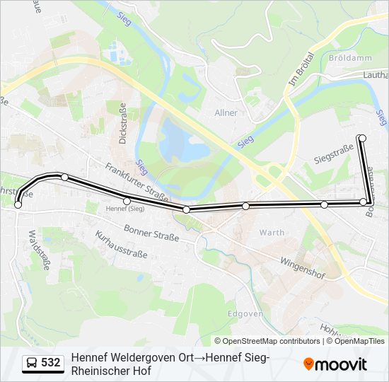 532 Bus Line Map