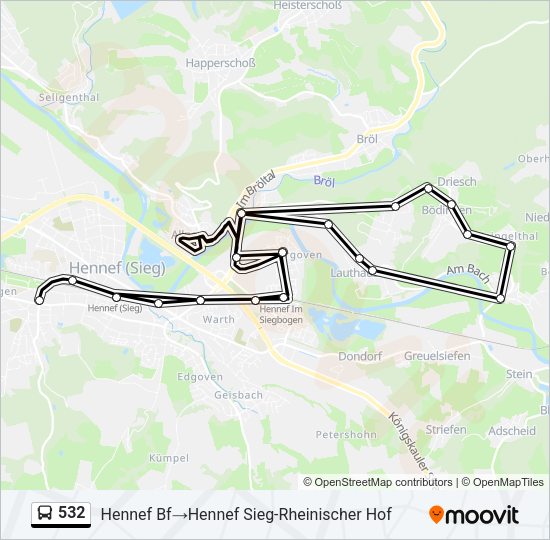 532 Bus Line Map
