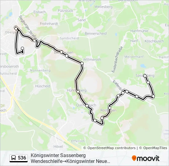 Buslinie 536 Karte
