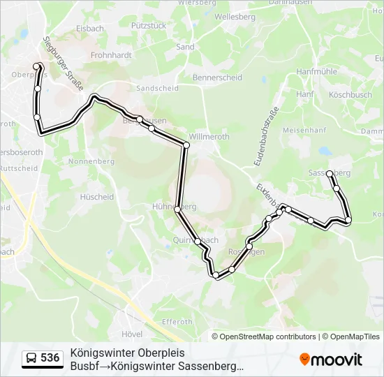 536 Bus Line Map