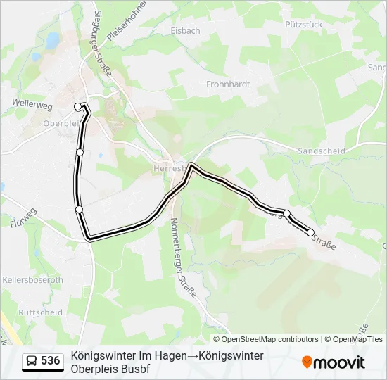536 Bus Line Map