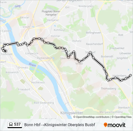 537 Bus Line Map