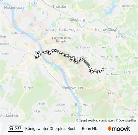 537 Bus Line Map