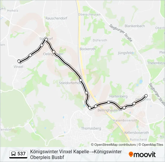 537 Bus Line Map