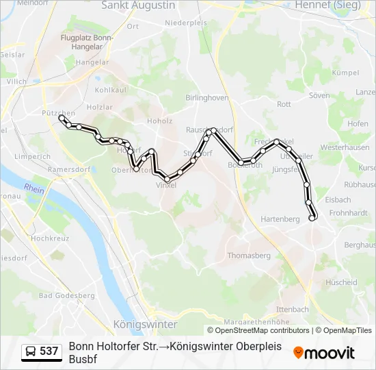 537 Bus Line Map
