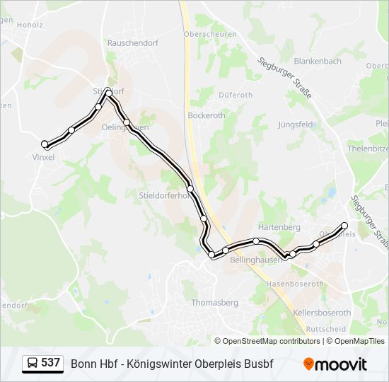 537 bus Line Map