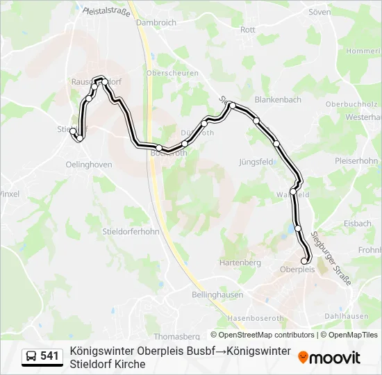 541 Bus Line Map