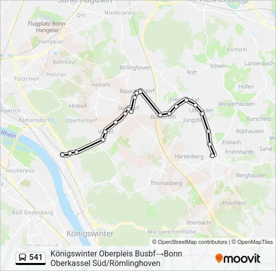 Buslinie 541 Karte